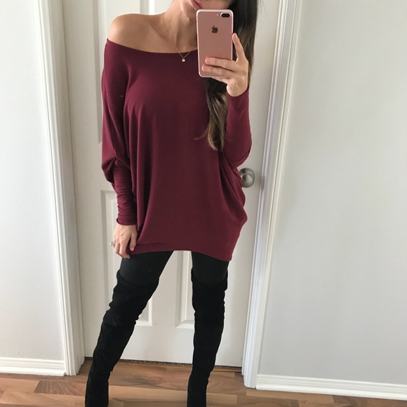 🎄SALE|| Cozy Burgundy Dolman - Picture 4 of 6